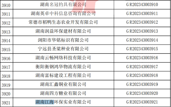 2023年湖南江海，“高新技術(shù)企業(yè)”復(fù)審順利通過！